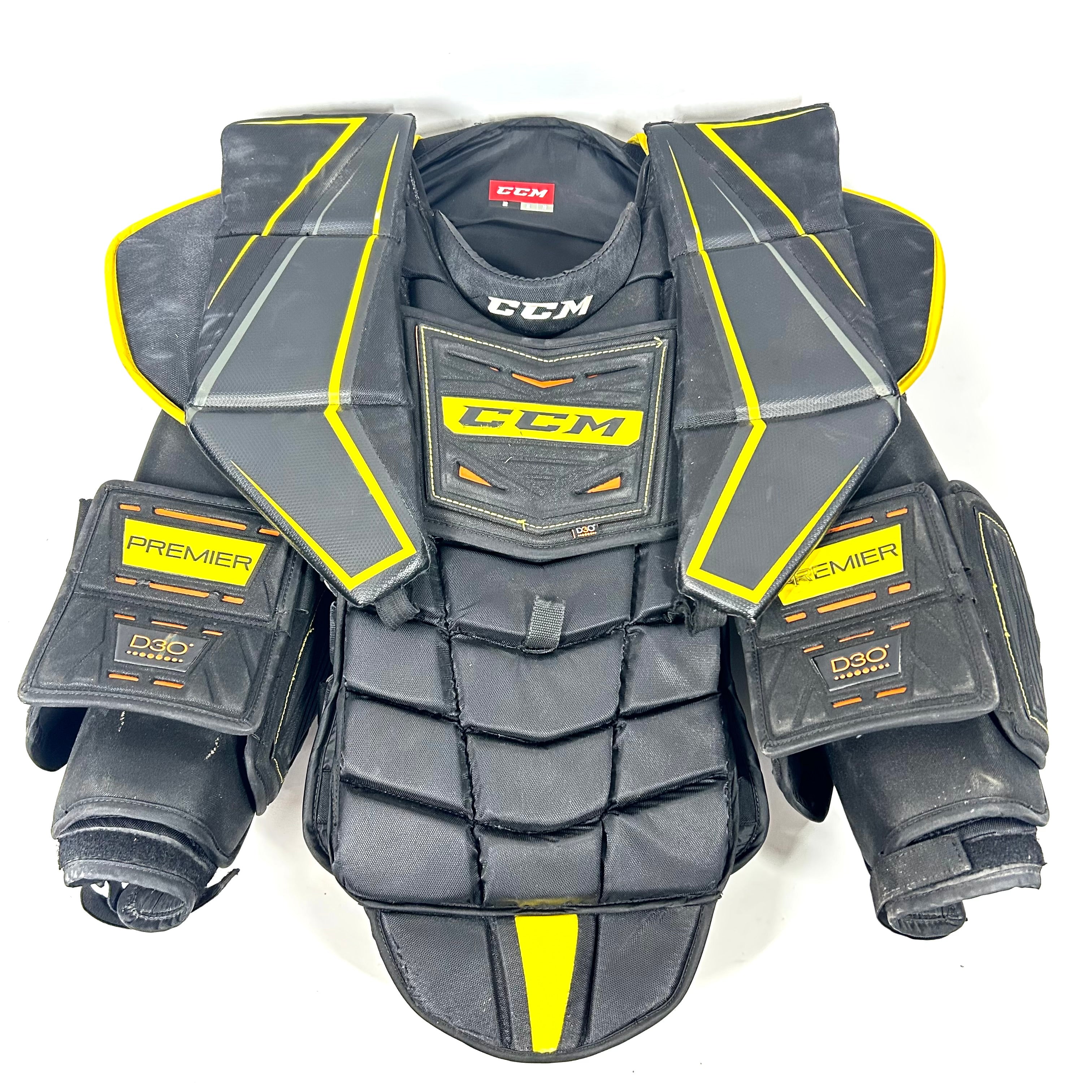 CCM Premier - Plastron de gardien de but Pro Stock d'occasion (noir/jaune)
